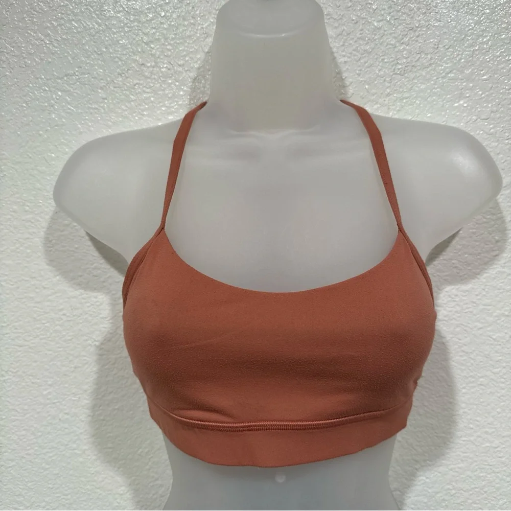 lululemon rustic coral orange flow y sports bra workout athletic yoga top